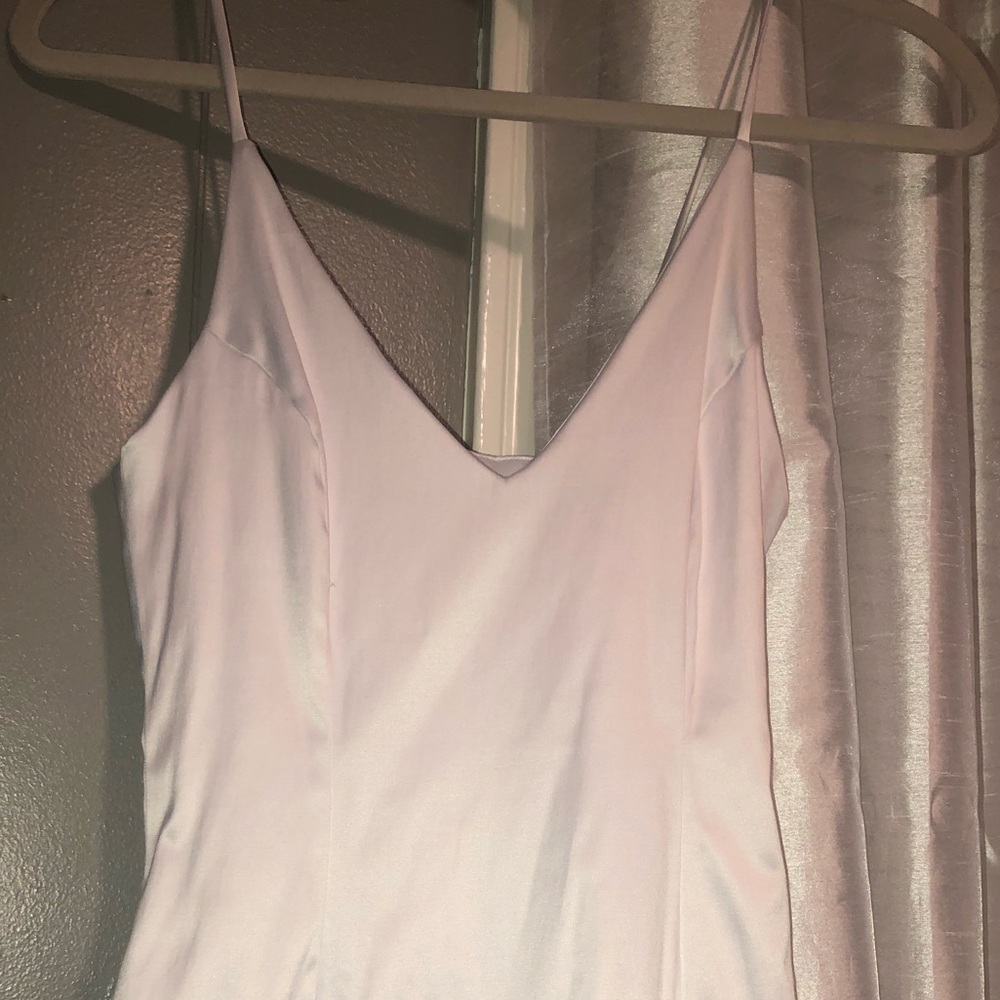 WHITE SATIN MINI DRESS